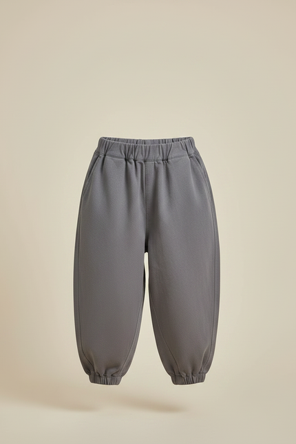 Pantalon Gris Ample Décontracté Harem Coton Enfant - Molleton - vue 3