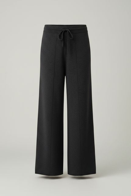 Pantalon Gris Ample Tricoté Cordon Fille - Maille - vue 3