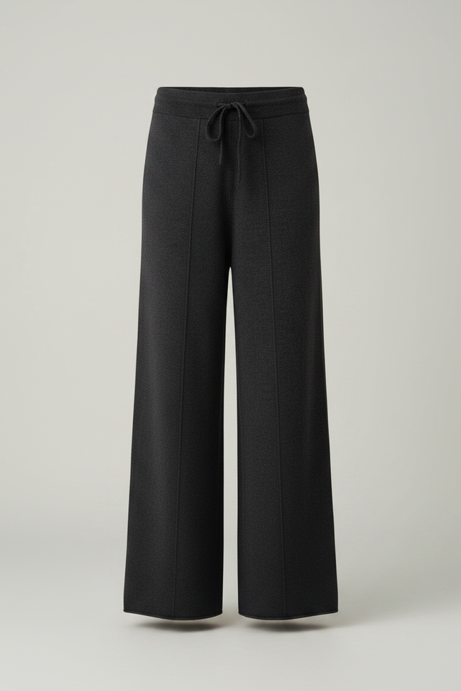 Pantalon Gris Ample Tricoté Cordon Fille - Maille - vue 3