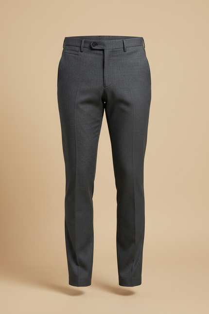 Pantalon Gris Droit Habillé Formel Élégant Homme - Laine - vue 3