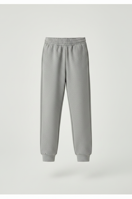 Pantalon Gris Molletonné Ample Décontracté Confortable Unisexe - vue 3