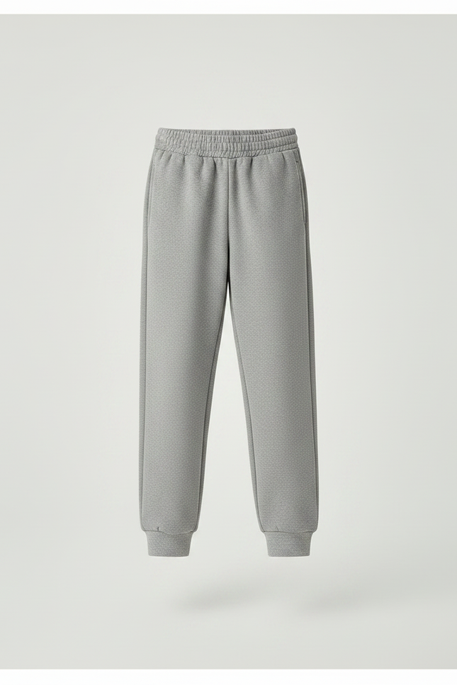 Pantalon Gris Molletonné Ample Décontracté Confortable Unisexe - vue 3