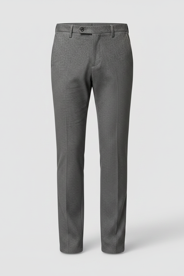 Pantalon Gris Homme Droit Élégant Motif Chic - Laine - vue 3