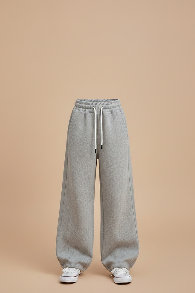 Pantalon Gris Large Coton Sport Décontracté Enfant - Molleton - vue 3