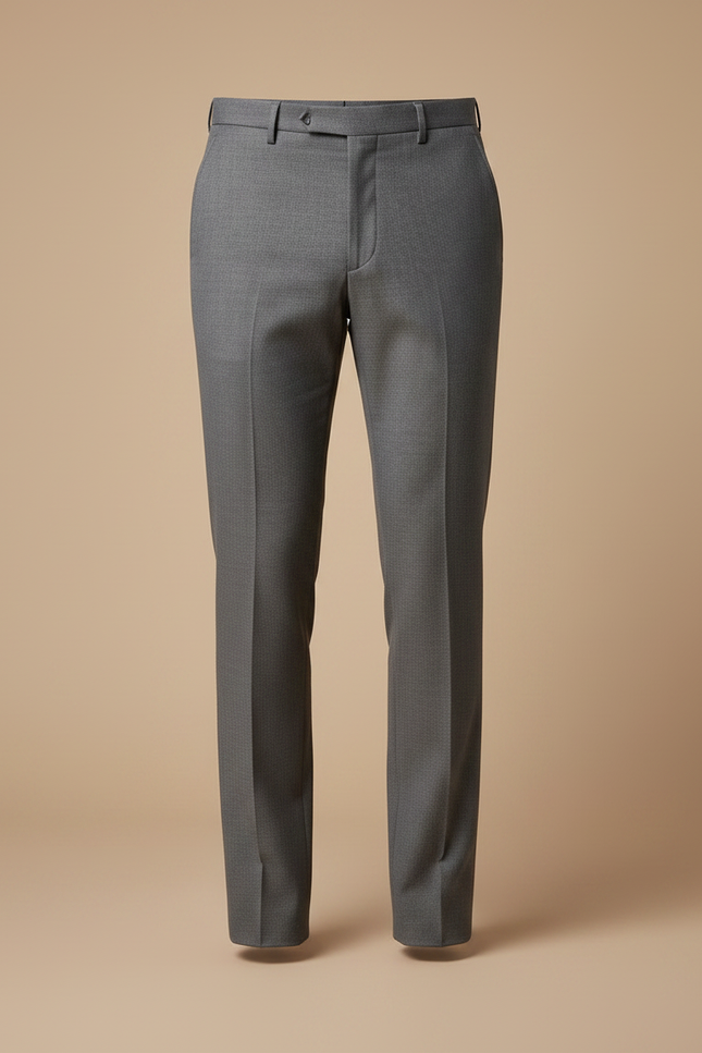 Pantalon Gris Habillé Slim Droit Élégant Homme - Laine - vue 3