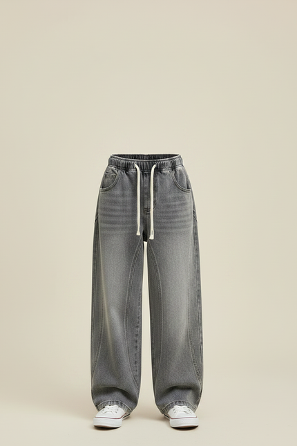 Pantalon Gris Ample Décontracté Large Garçon - Jean - vue 3