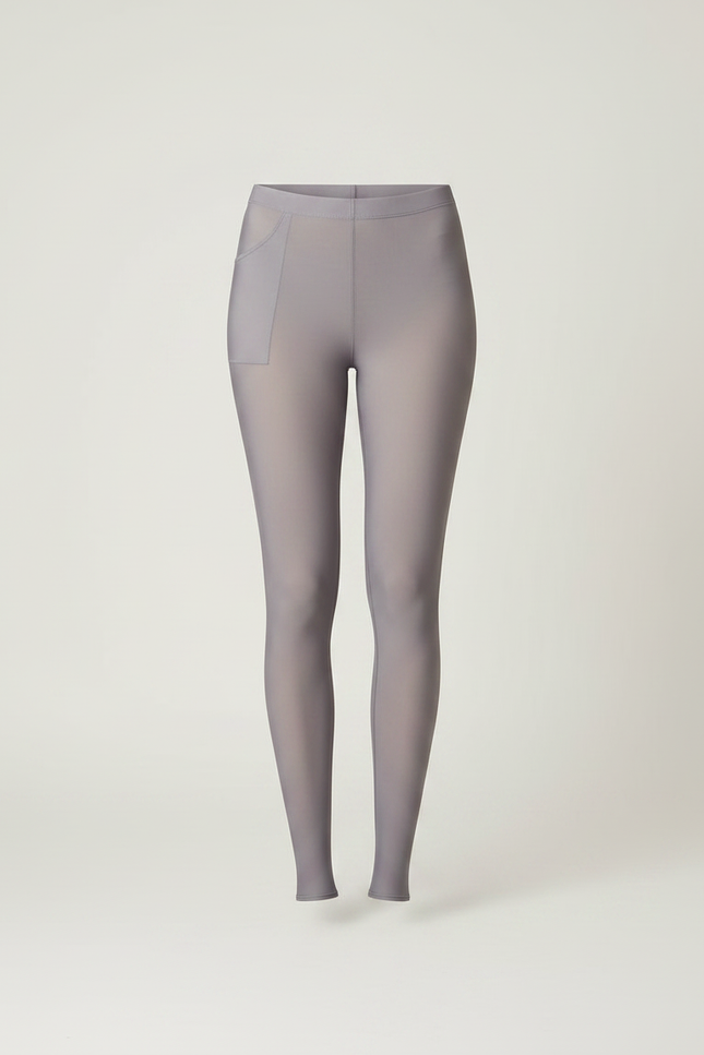 Pantalon Gris Transparent Moulant Confortable Doux Femme - Polyester - vue 3