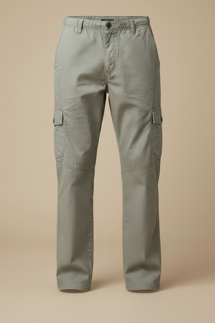 Pantalon Gris Cargo Coton Décontracté Homme - Kaki - vue 3
