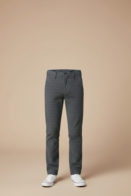 Pantalon Gris Droit Décontracté Garçon Texturé - Tweed - vue 3