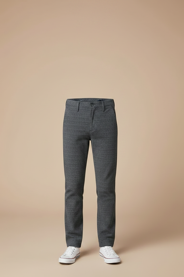 Pantalon Gris Droit Décontracté Garçon Texturé - Tweed - vue 3