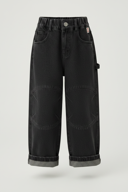 Pantalon Gris Denim Large Casual Enfant - Jean - vue 3
