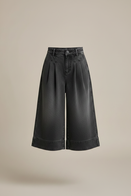 Pantalon Gris Denim Large Plissé Fille - Jean - vue 3