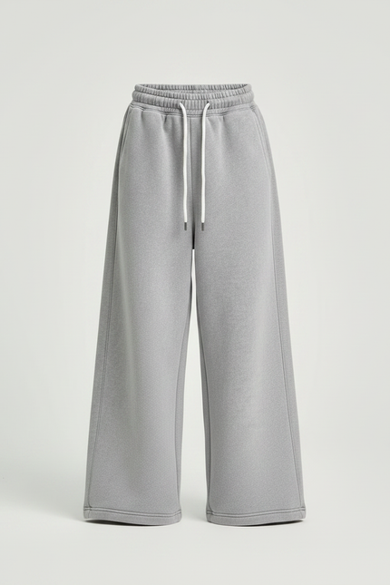 Pantalon Gris Molletonné Ample Décontracté Enfant Cordon - vue 3