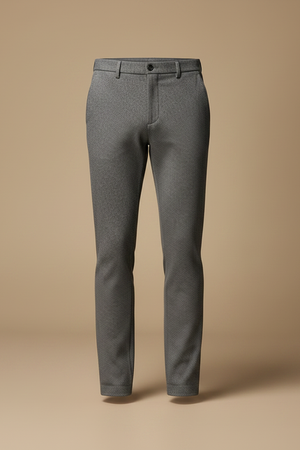 Pantalon Gris Tissé Slim Élégant Décontracté Homme - Laine - vue 3