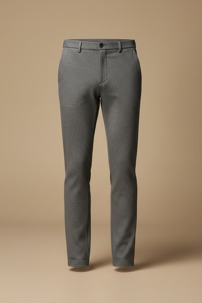 Pantalon Gris Tissé Slim Élégant Décontracté Homme - Laine - vue 3