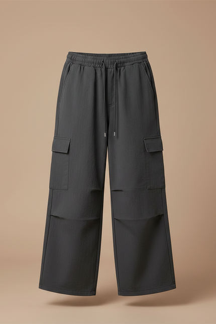 Pantalon Gris Cargo Ample Fille Enfant - Polyester - vue 3