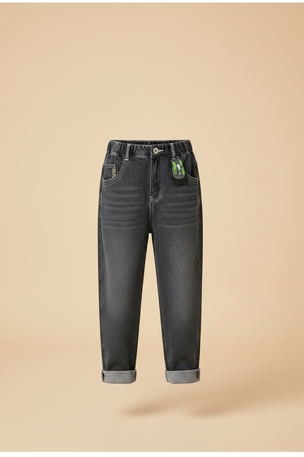 Pantalon Gris Enfant Coupe Droite Décontractée - Jean - vue 3