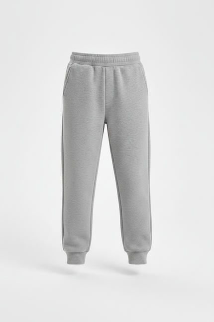 Pantalon Gris Molletonné Enfant Décontracté Sport Basique - vue 3