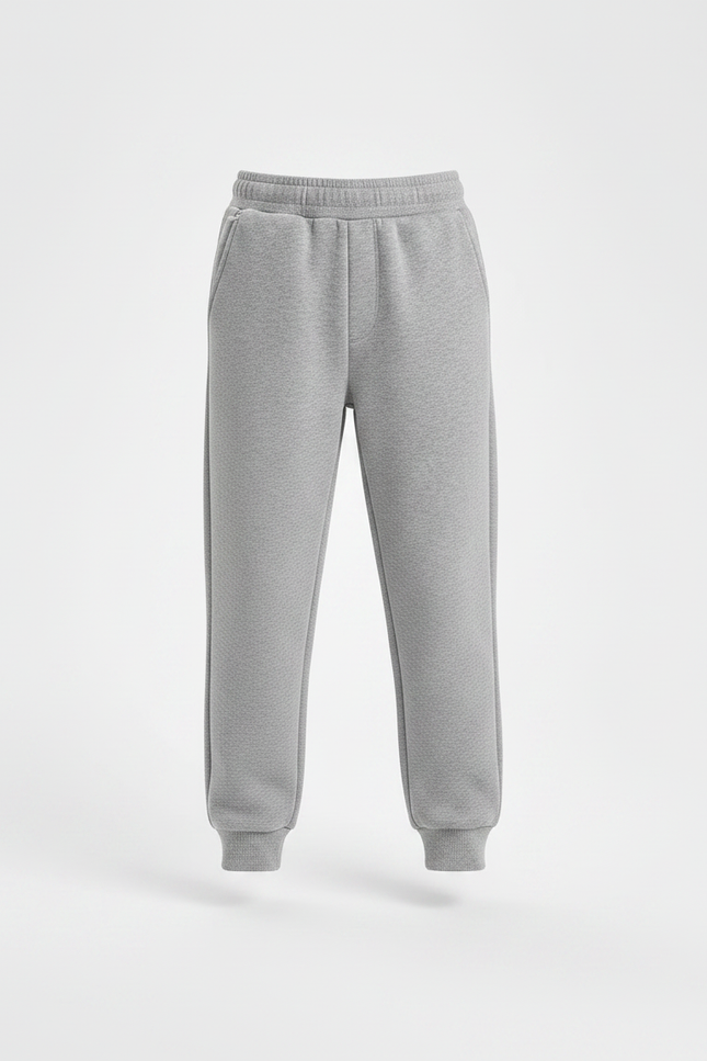 Pantalon Gris Molletonné Enfant Décontracté Sport Basique - vue 3