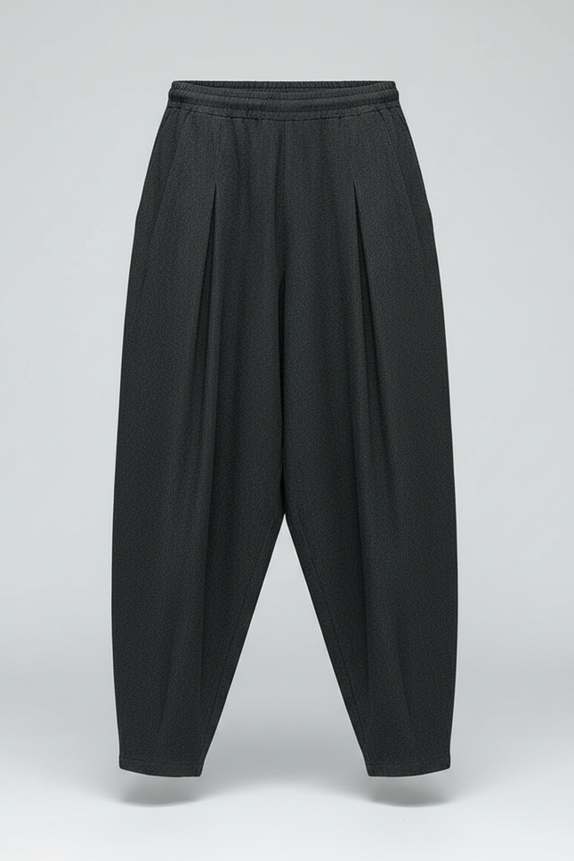 Pantalon Gris Harem Ample Confortable Décontracté Cordon - Lin - vue 3