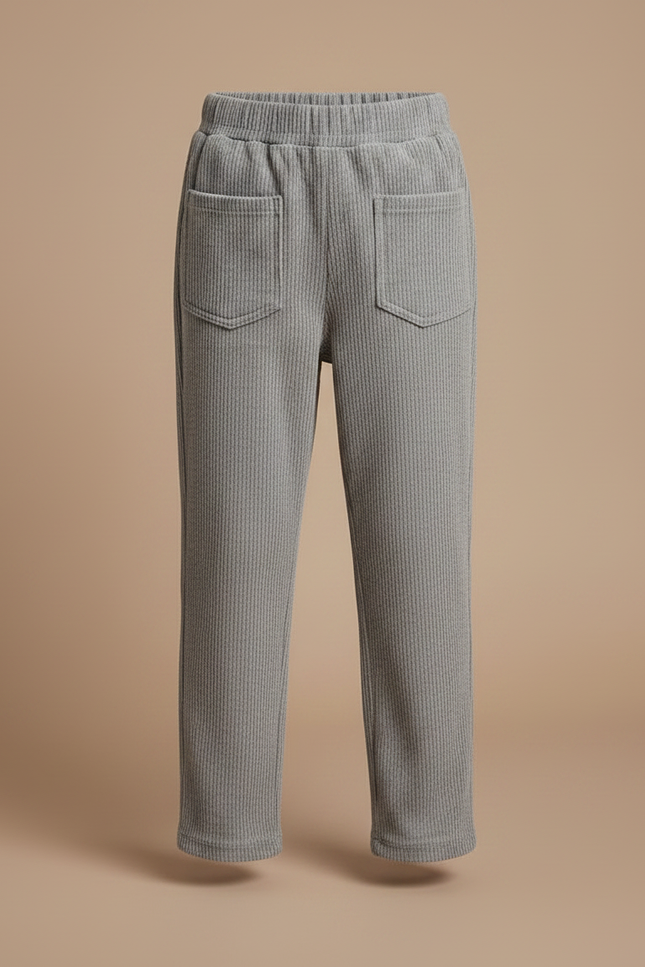 Pantalon Gris Enfant - Cordé - vue 3