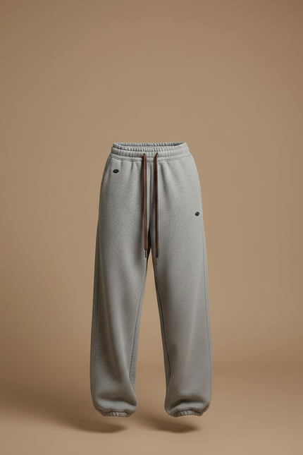 Pantalon Gris Molletonné Ample Décontracté Sportif - vue 3