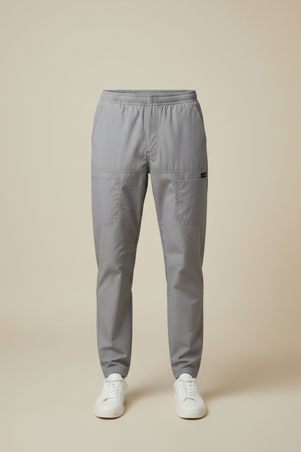 Pantalon Gris Cargo Léger Décontracté Homme Cordon - Polyester - vue 3