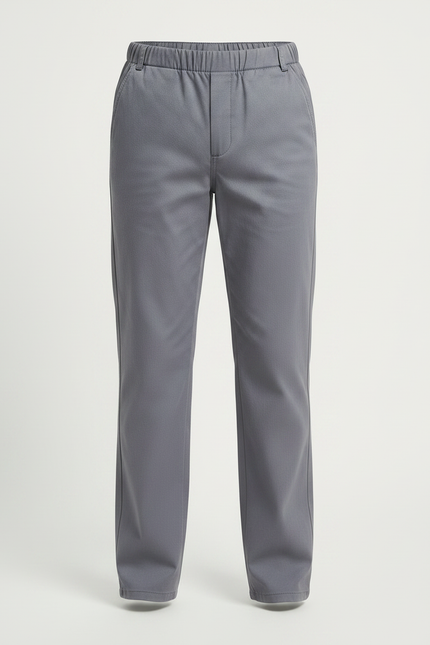 Pantalon Gris Enfant Élastique Décontracté Uniforme - Gabardine - vue 3