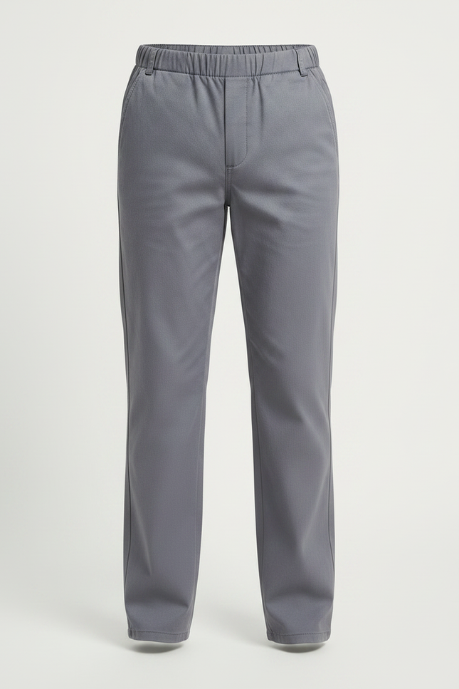 Pantalon Gris Enfant Élastique Décontracté Uniforme - Gabardine - vue 3