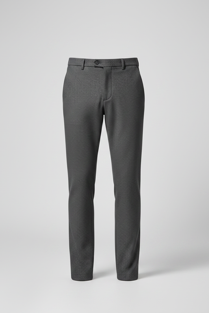Pantalon Gris Slim Motif Discret Élégant Homme - Gabardine - vue 3