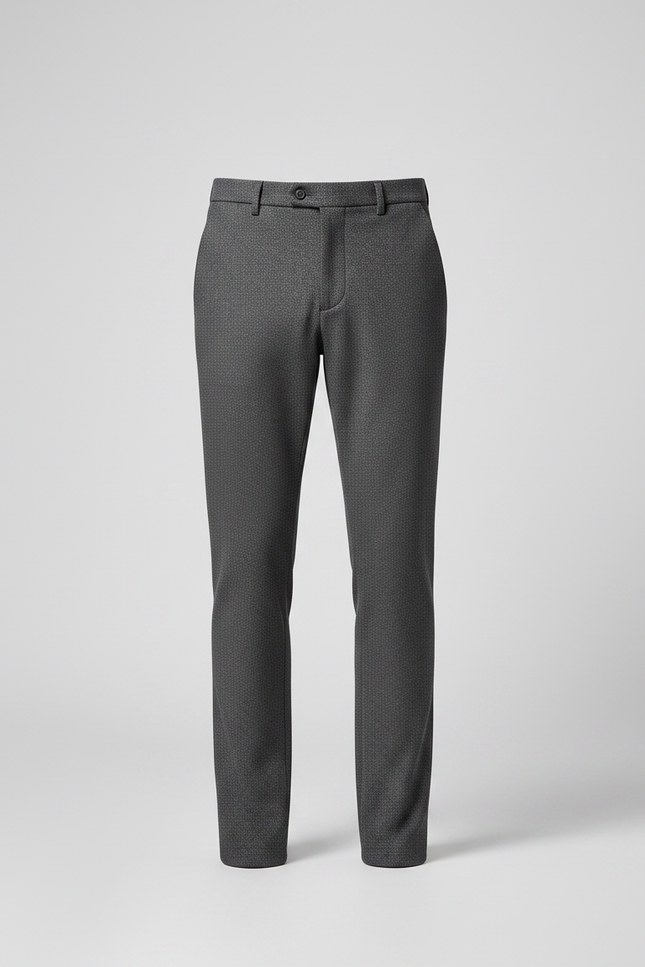 Pantalon Gris Slim Motif Discret Élégant Homme - Gabardine - vue 3