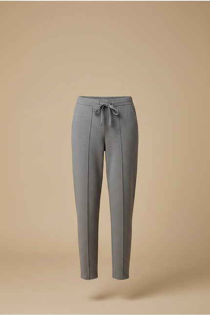 Pantalon Gris Droit Décontracté Cordon Femme - Maille - vue 3