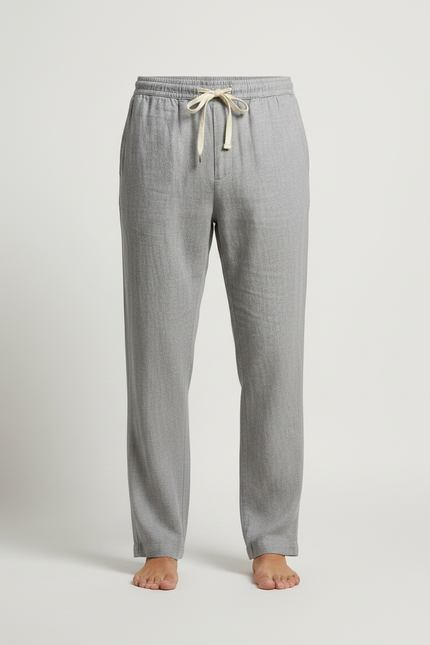 Pantalon Flanelle Homme Gris Clair - Laine - vue 3