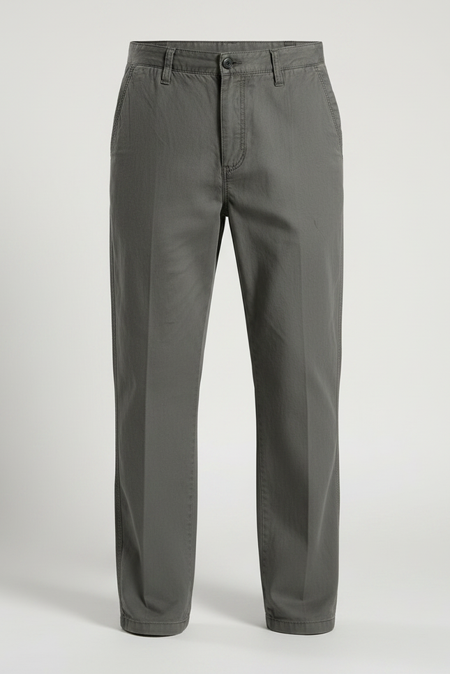 Pantalon Gris Coton Décontracté Ample Homme - vue 3