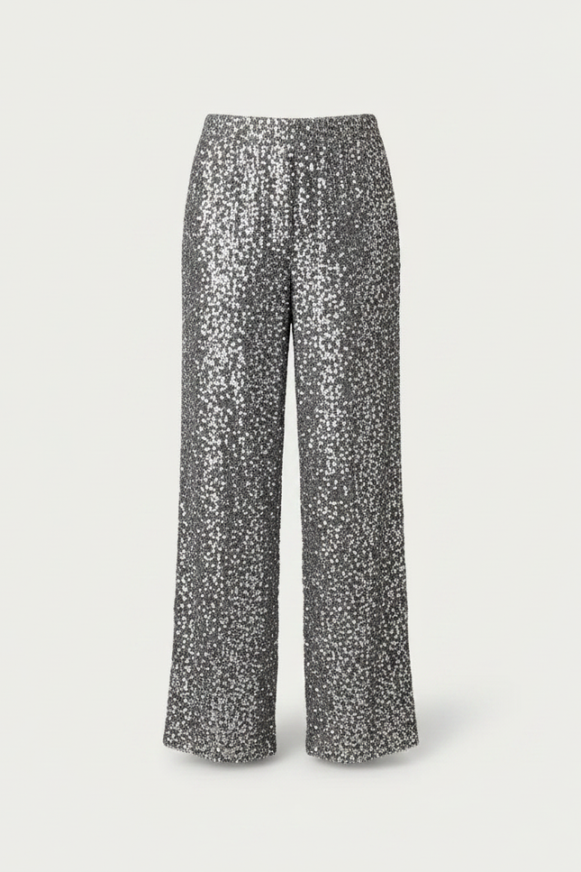 Pantalon Sequin Gris - Polyester - vue 3