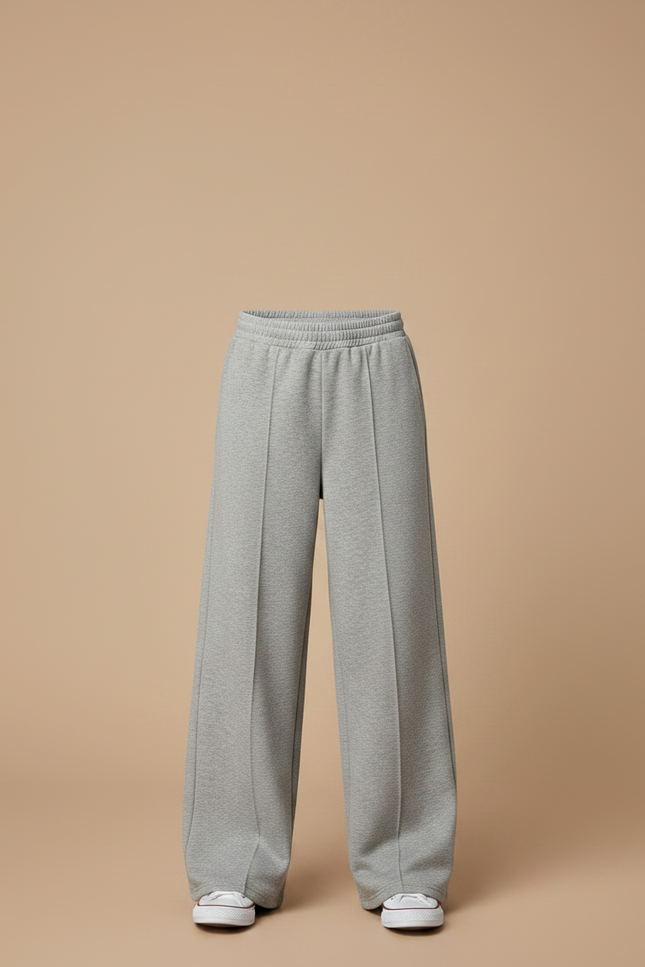 Pantalon Gris Large Molletonné Confortable Fille - vue 3