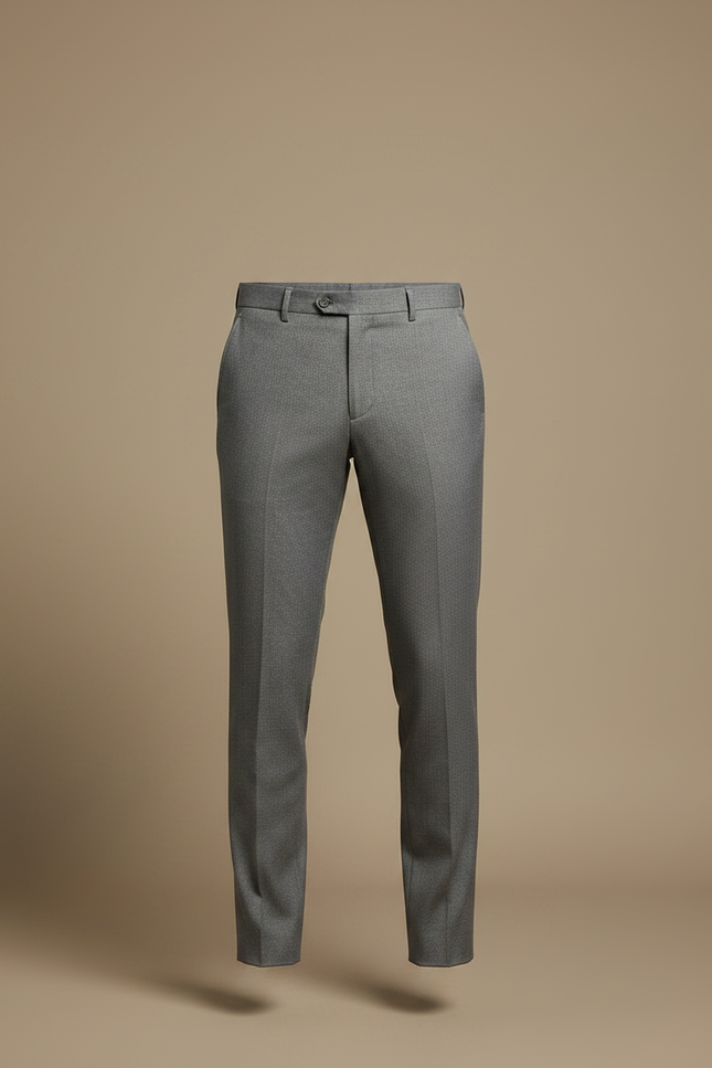 Pantalon Gris Homme Slim Élégant Business Droit - Gabardine - vue 3