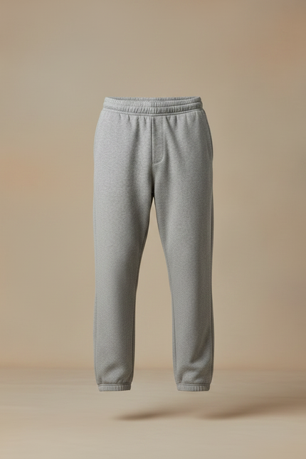 Pantalon Gris Ample Molletonné Confortable Jogging - vue 3