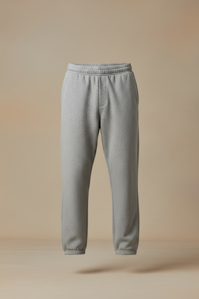 Pantalon Gris Ample Molletonné Confortable Jogging - vue 3
