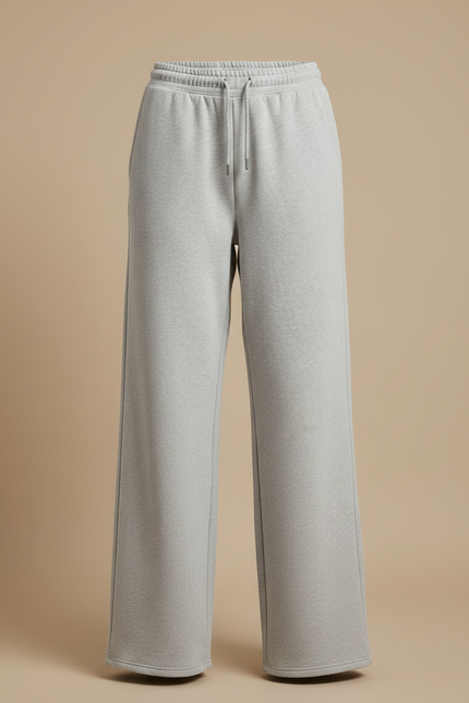 Pantalon Gris Large Molletonné Confortable Décontracté - vue 3