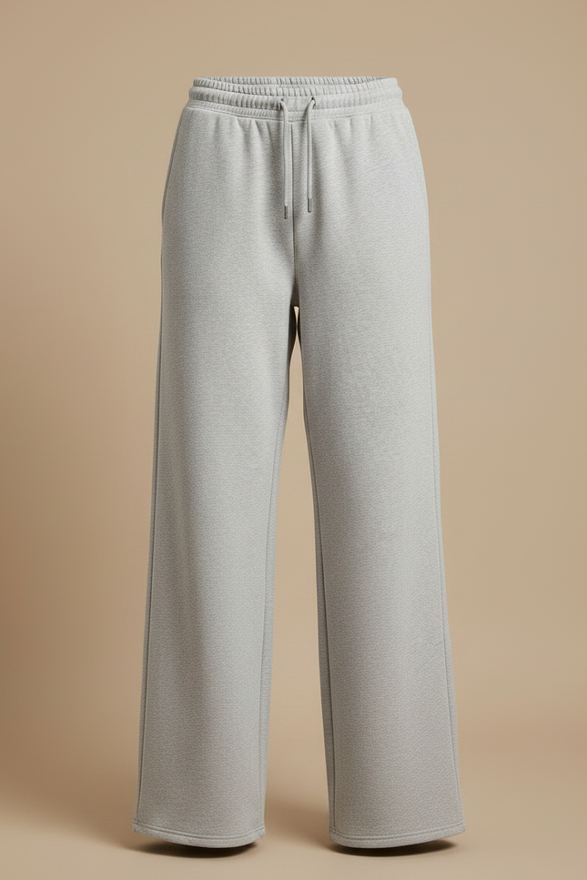 Pantalon Gris Large Molletonné Confortable Décontracté - vue 3