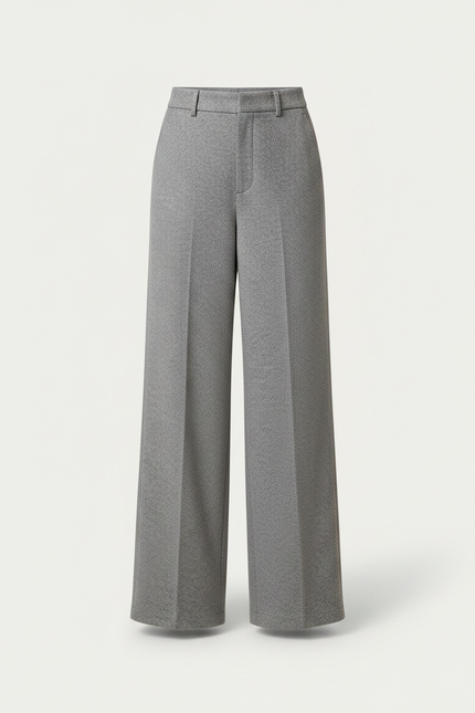 Pantalon Gris En Laine Femme - vue 3