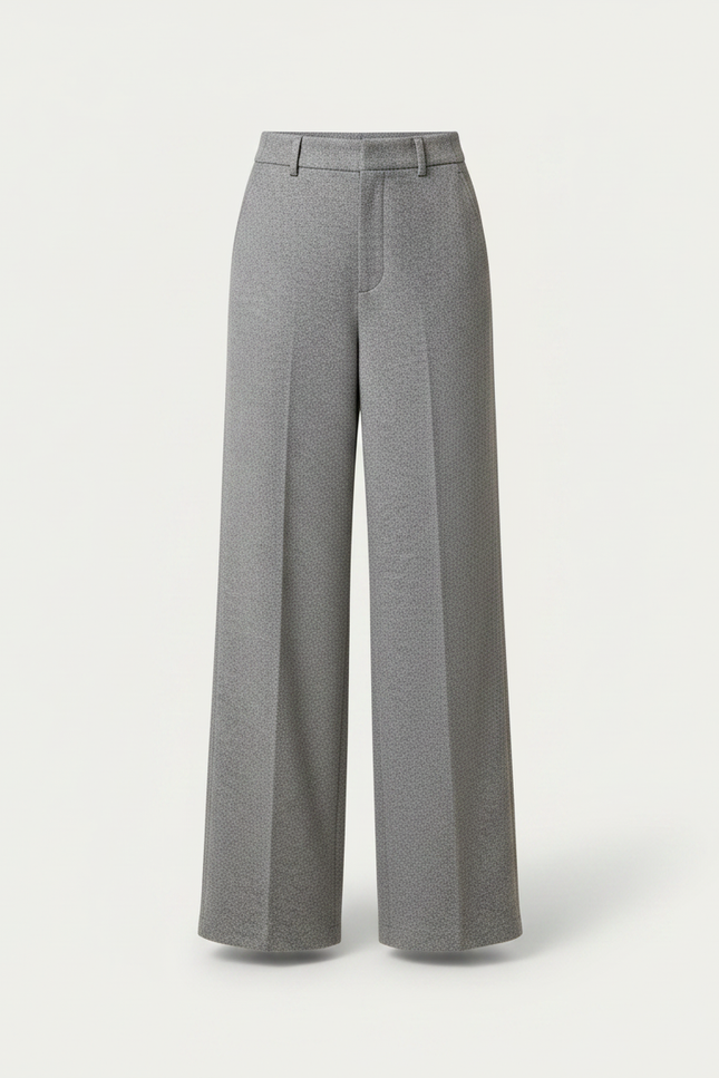 Pantalon Gris En Laine Femme - vue 3