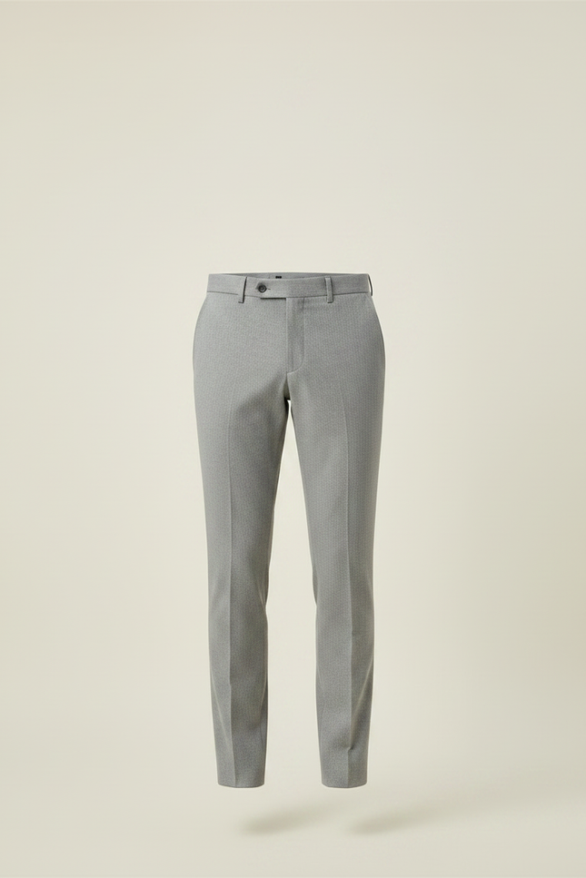 Pantalon Gris Droit Élégant Cérémonie Homme - Gabardine - vue 3