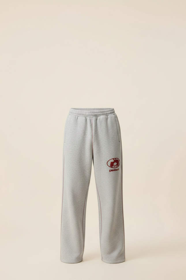 Pantalon Gris Ample Décontracté Brodé Confortable Jogging - Molleton - vue 3