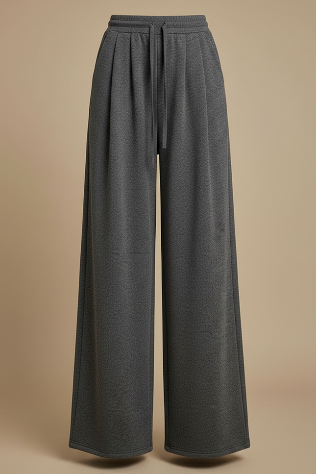 Pantalon En Laine Gris Femme - Molleton - vue 3