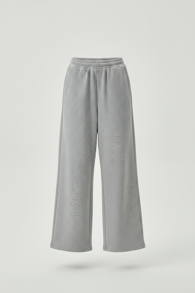Pantalon Gris Ample Décontracté Confortable Cordon Elastiqué - Molleton - vue 3