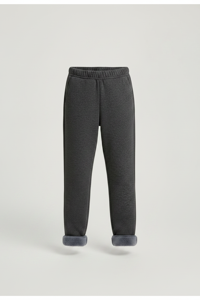 Pantalon Gris Molletonné Fille Doublé Hiver - vue 3