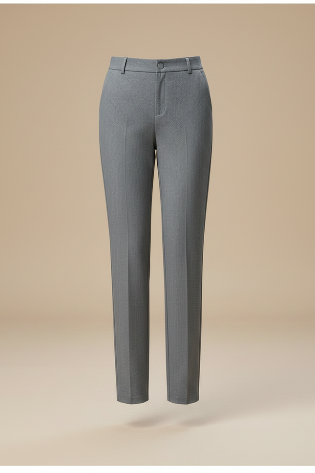 Pantalon Gris Slim Élégant Femme Bureau - Gabardine - vue 3
