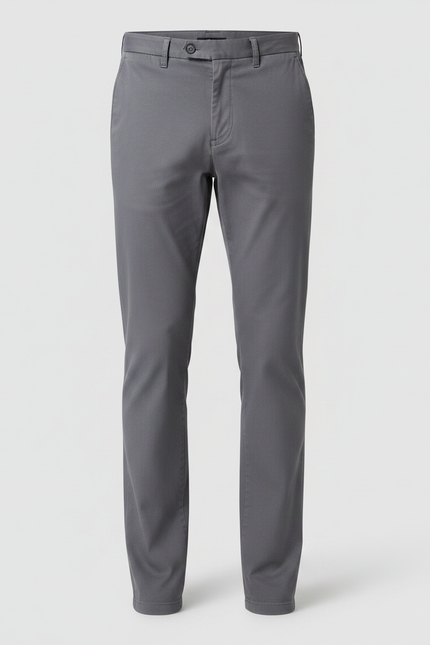 Pantalon Gris Homme Décontracté Coton Droit Élastique - vue 3